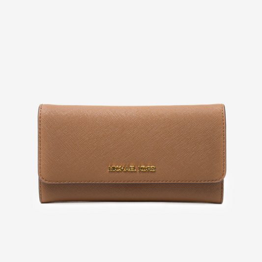Billetera Michael Kors Jet Set -  Camel Leather