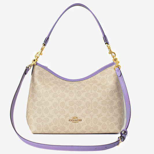 Coach Hobo Bag – Signature Canvas & Cuero Lila