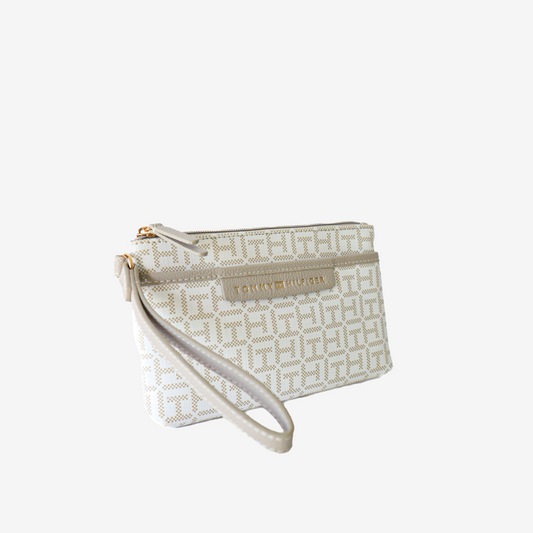 Billetera Wristlet Tommy Hilfiger – Beige/Blanco