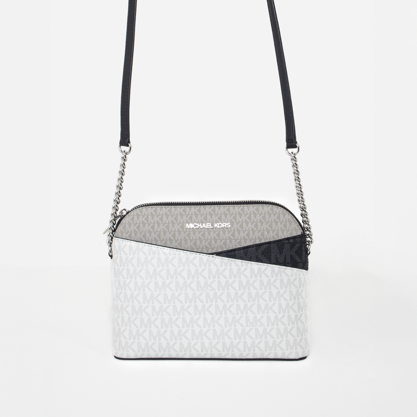 Michael Kors Bandolera Jet Set Color Block - Blanco/ Gris Grafito