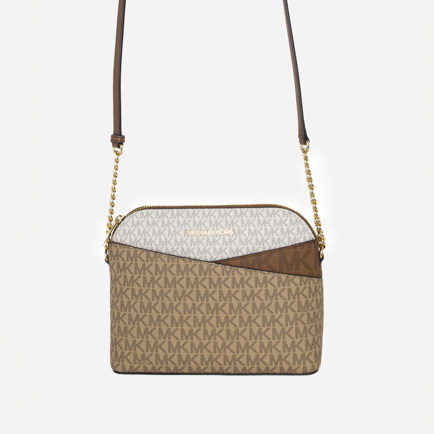 Michael Kors Bandolera Jet Set Color Block -Marrón / Hueso