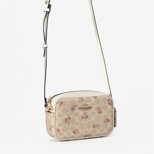 Mini Jamie Camera Bag In Signature Canvas With Floral Print