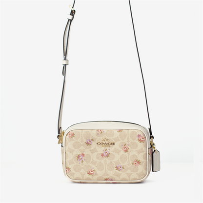 Mini Jamie Camera Bag In Signature Canvas With Floral Print