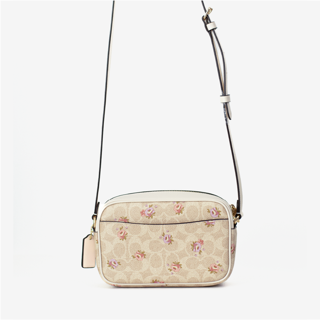 Mini Jamie Camera Bag In Signature Canvas With Floral Print