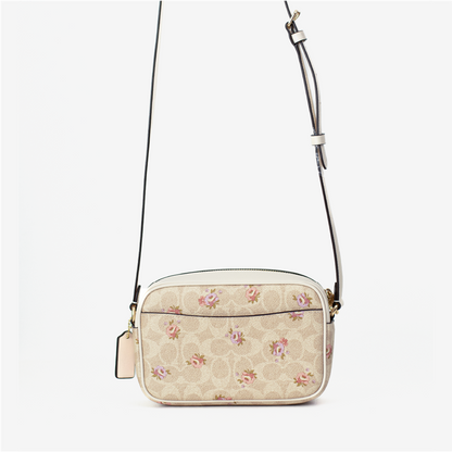 Mini Jamie Camera Bag In Signature Canvas With Floral Print