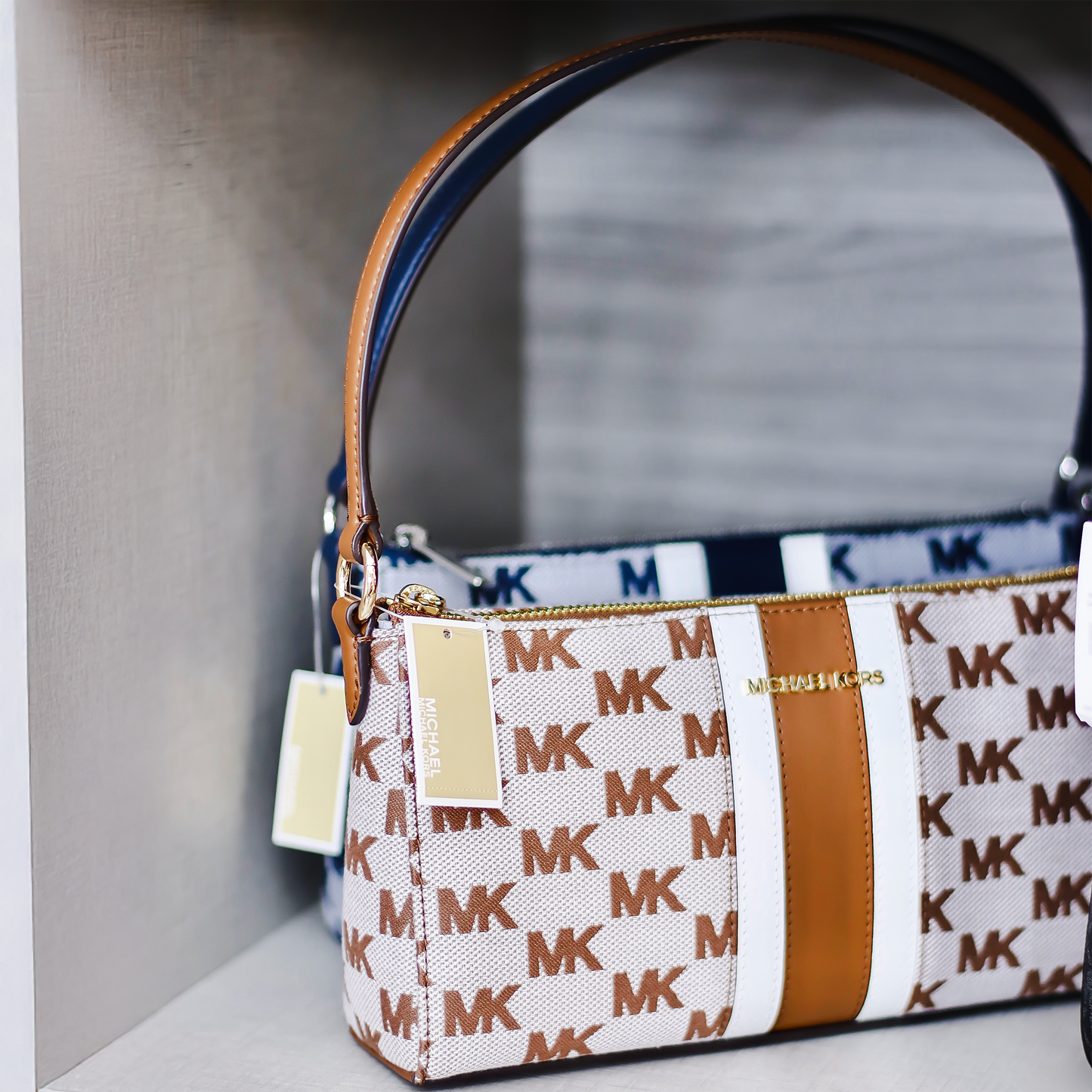 Michael Kors Shoulder Bag Navy - Marrón