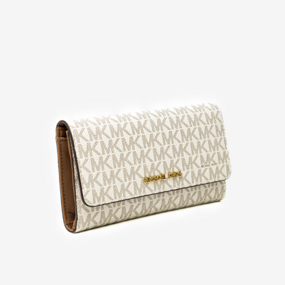 Billetera Michael Kors Jet Set - Vanilla Signature