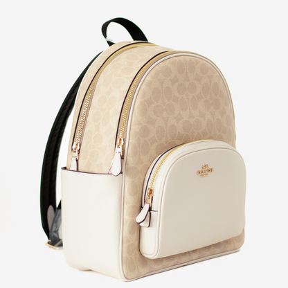 Coach Court Backpack - Blanco y Beige