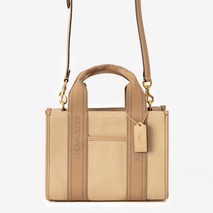 Coach Field Tote 22 Canvas Bag Caramelo