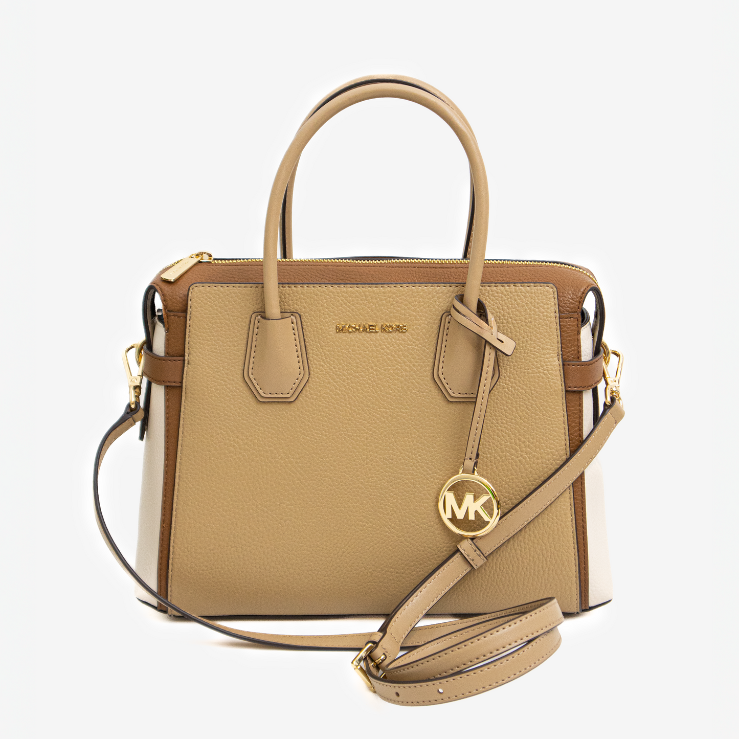 Michael Kors Small Tote Bag Tricolor Beige, Camel y Crema)