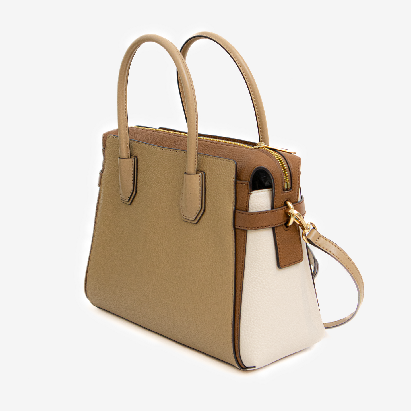 Michael Kors Small Tote Bag Tricolor Beige, Camel y Crema)