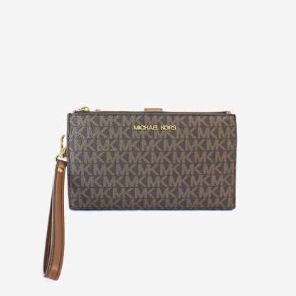 Billetera Michael Kors Jet Set Wristlet – Monograma Marrón