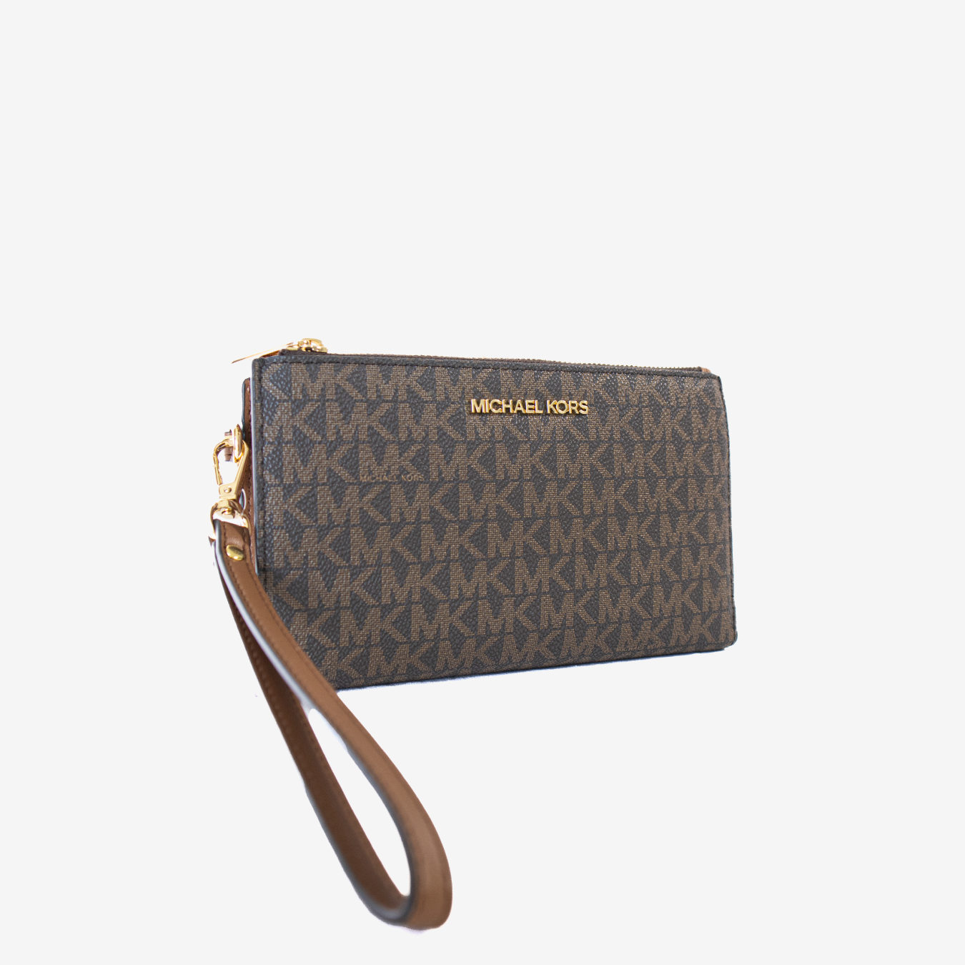 Billetera Michael Kors Jet Set Wristlet – Monograma Marrón