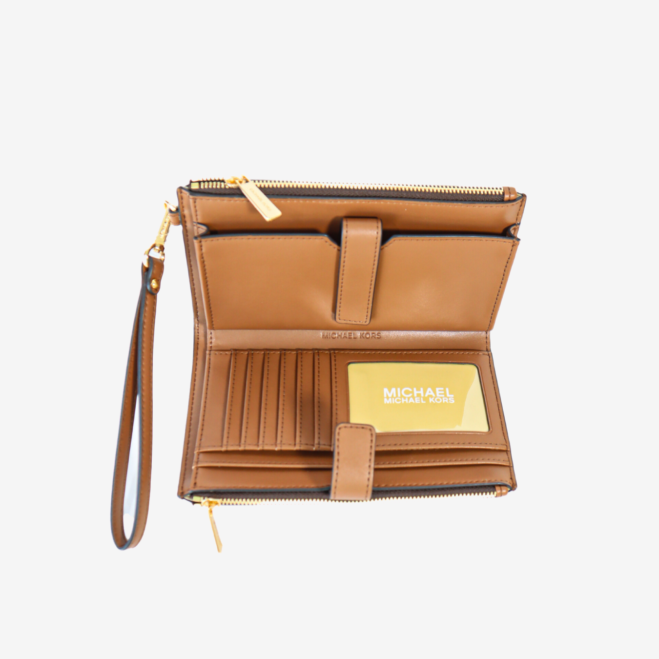 Billetera Michael Kors Jet Set Wristlet – Monograma Marrón